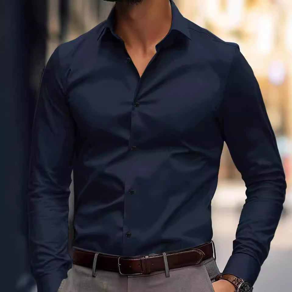 Men's Long-Sleeve Formal Office Shirt