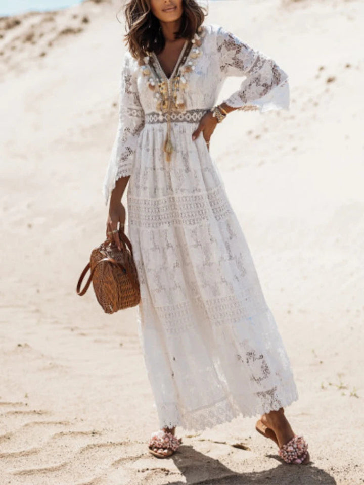 Doris | Women's Lace V-Neck Maxi Dress