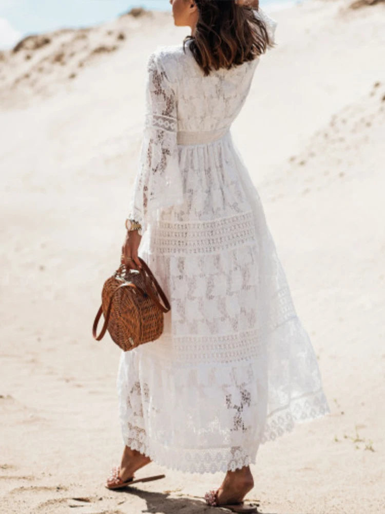 Doris | Women's Lace V-Neck Maxi Dress
