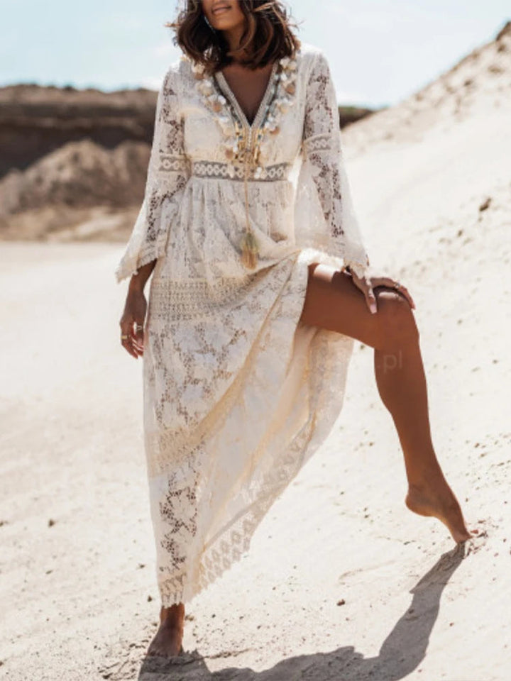 Doris | Women's Lace V-Neck Maxi Dress