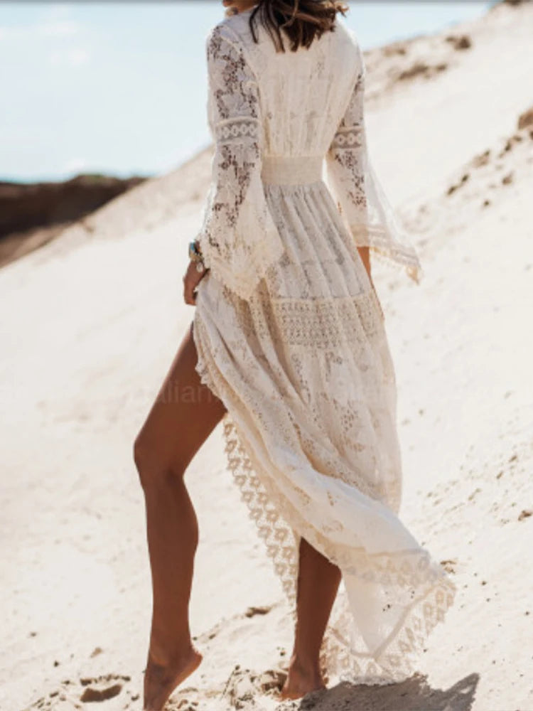 Doris | Women's Lace V-Neck Maxi Dress