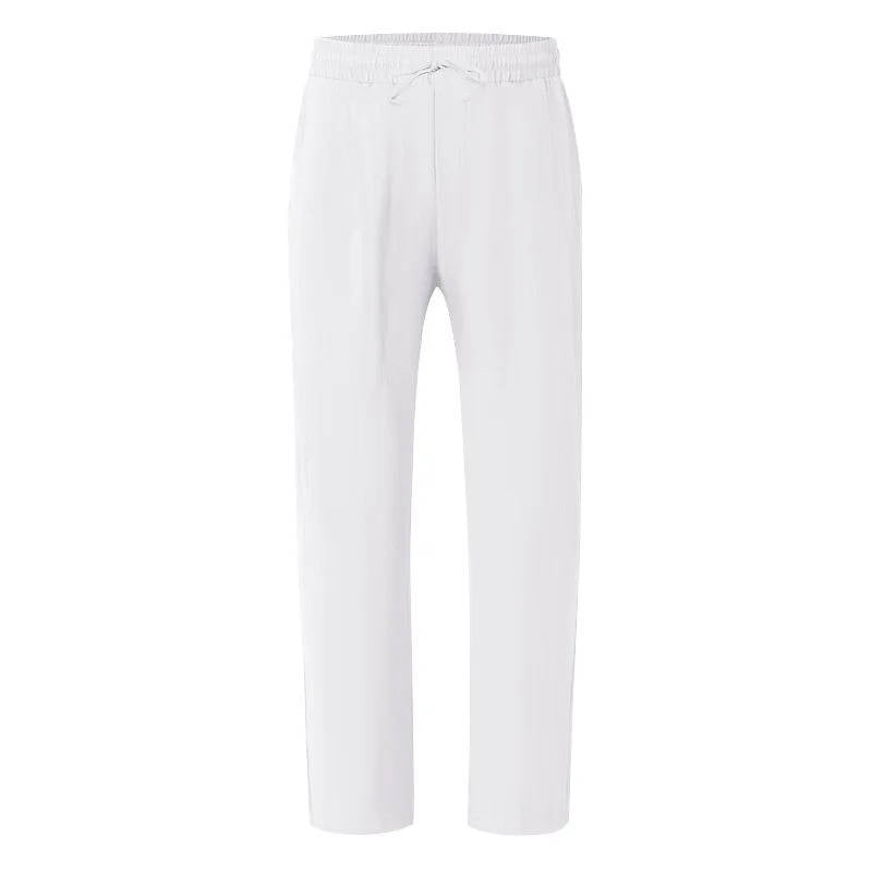 John | Men's Casual Linen Straight Leg Pants, Breathable & Comfortable