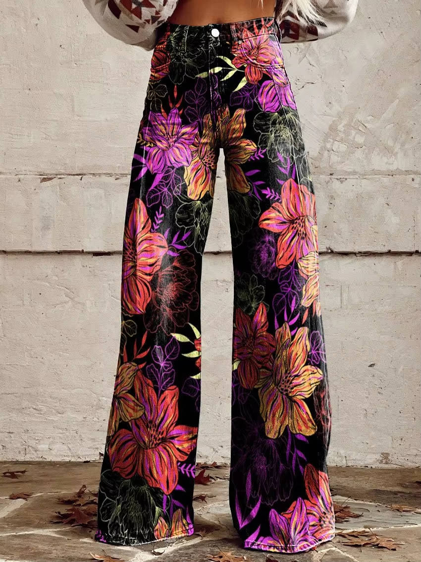 Women's Floral Print Trousers
