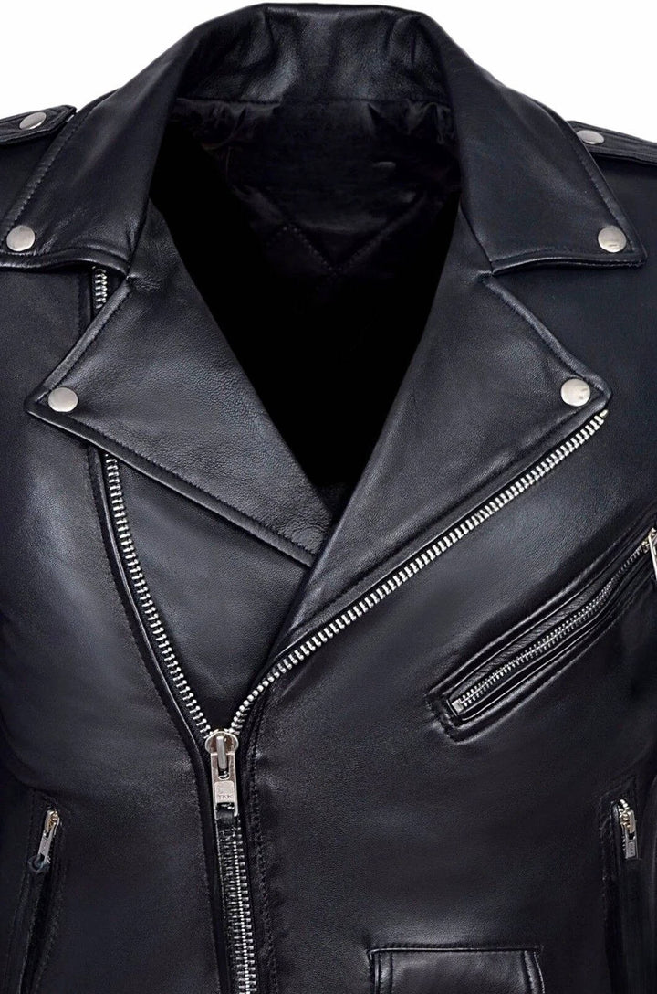 Men's Classic Leather Biker Jacket