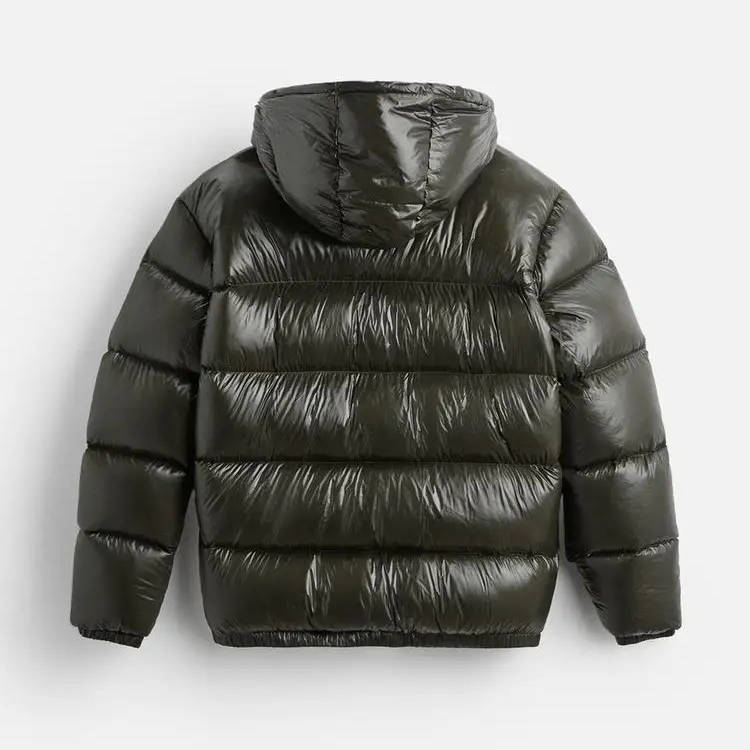 Men's Glossy Hooded Puffer Jacket