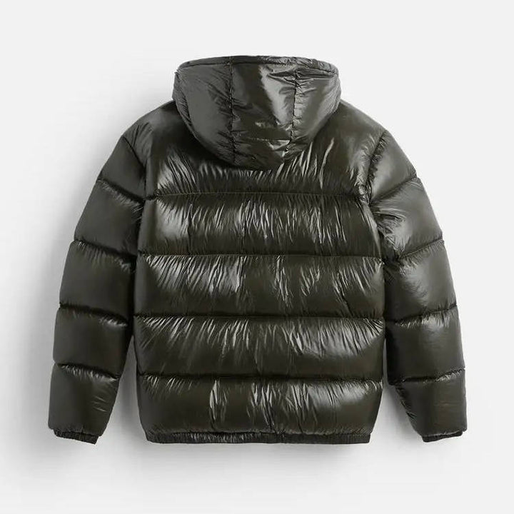 Men's Glossy Hooded Puffer Jacket