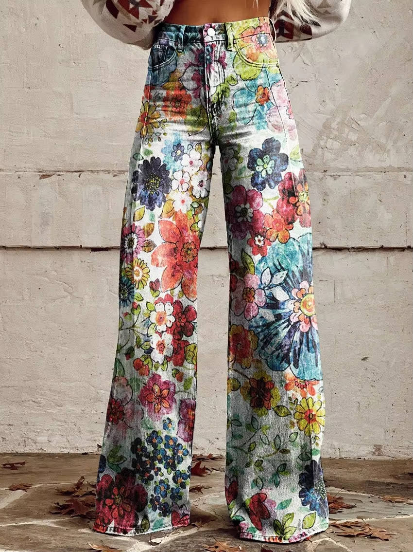 Women's Floral Print Trousers