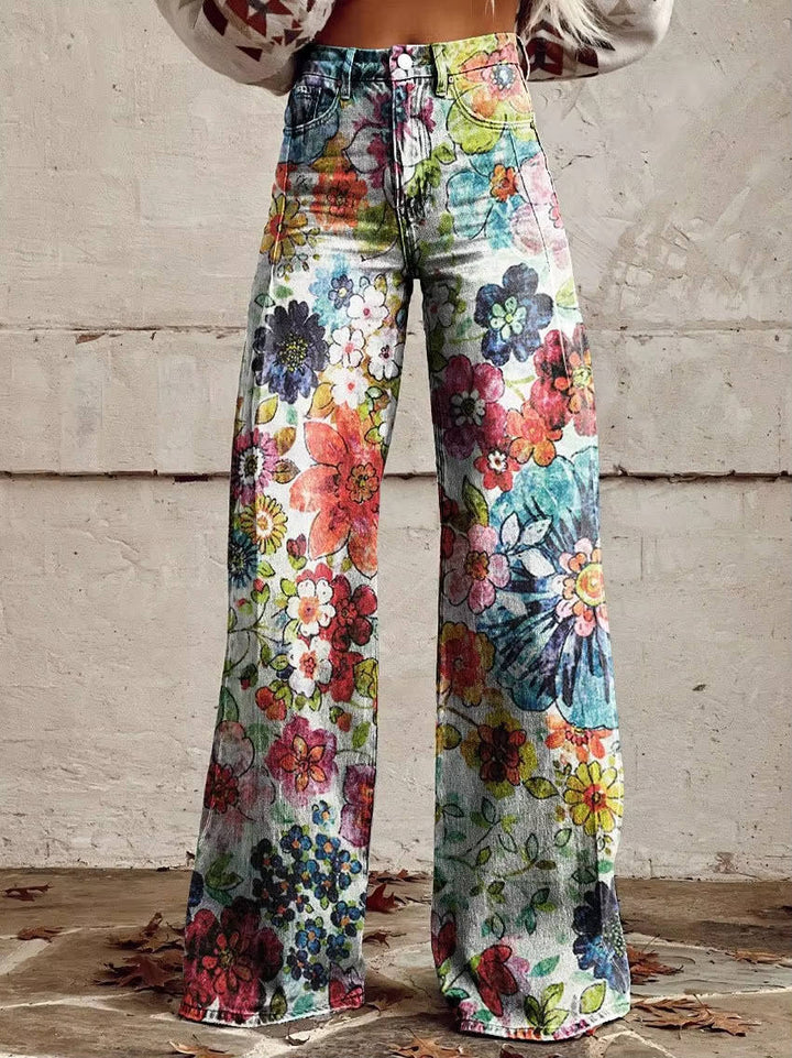 Women's Floral Print Trousers