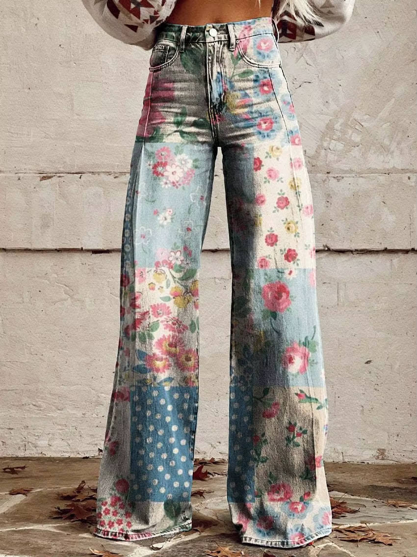 Women's Floral Print Trousers