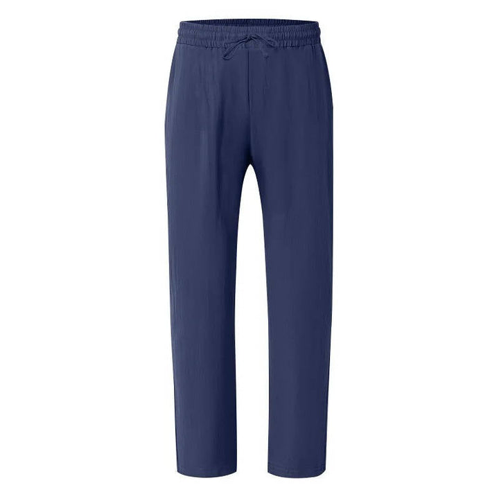 John | Men's Casual Linen Straight Leg Pants, Breathable & Comfortable