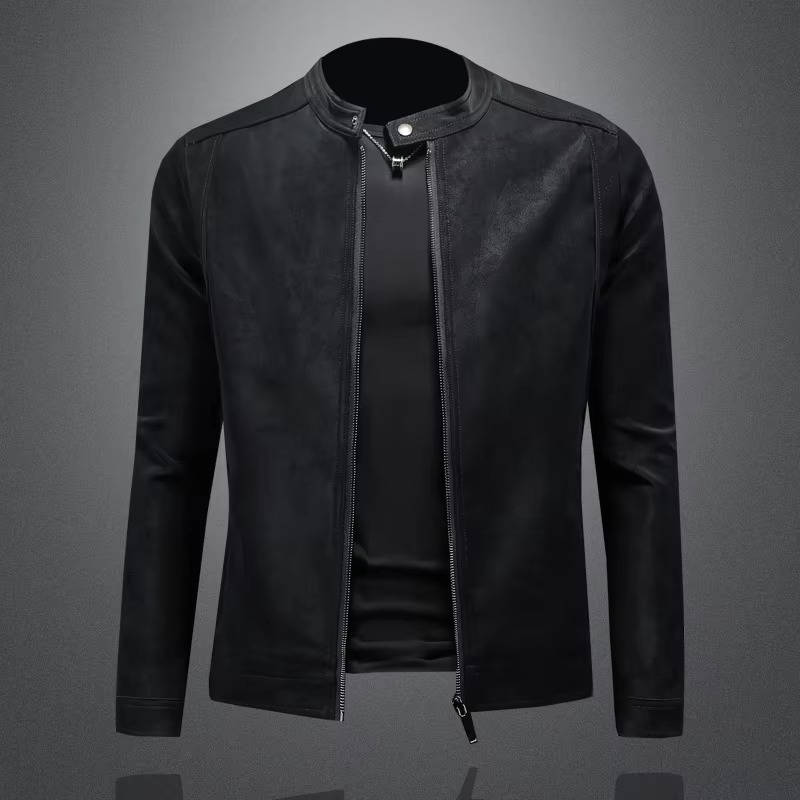 Men's Stylish Matte Leather Jacket