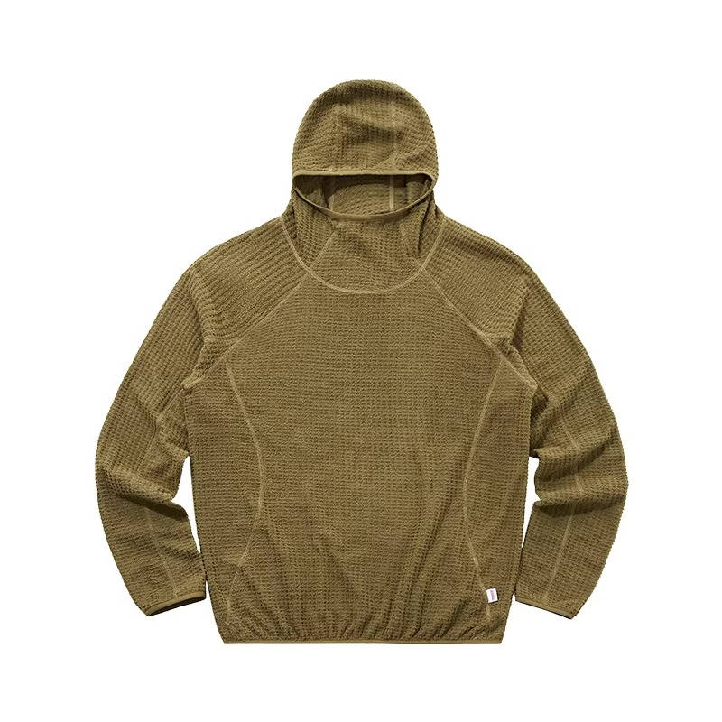 Men's Lightweight Waffle Knit Warm Pullover Hoodie
