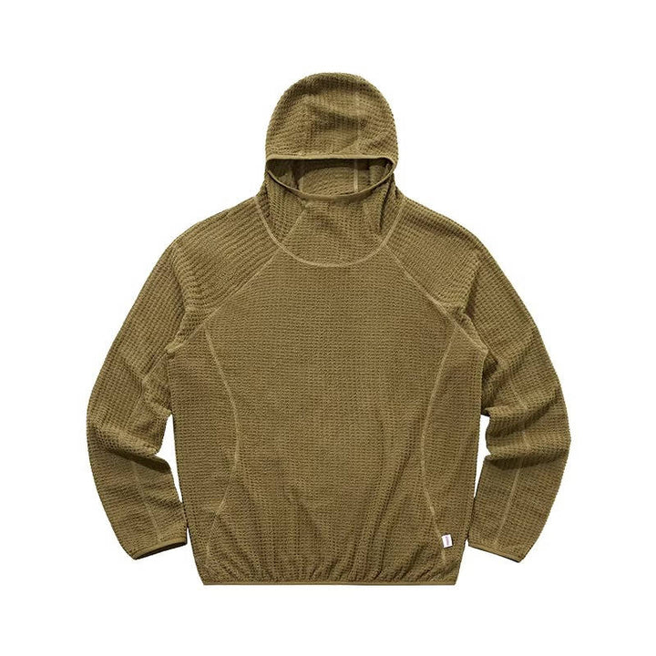 Men's Lightweight Waffle Knit Warm Pullover Hoodie