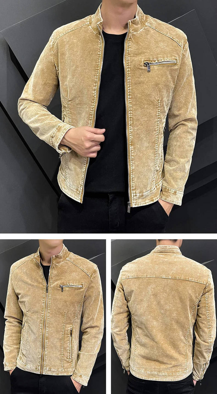 Men's Classic Stand Collar Denim Jacket