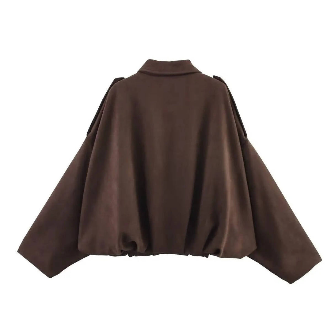 Women's Stylish Cropped Jacket with Collar