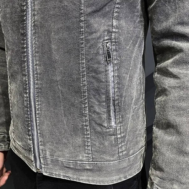 Men's Classic Stand Collar Denim Jacket