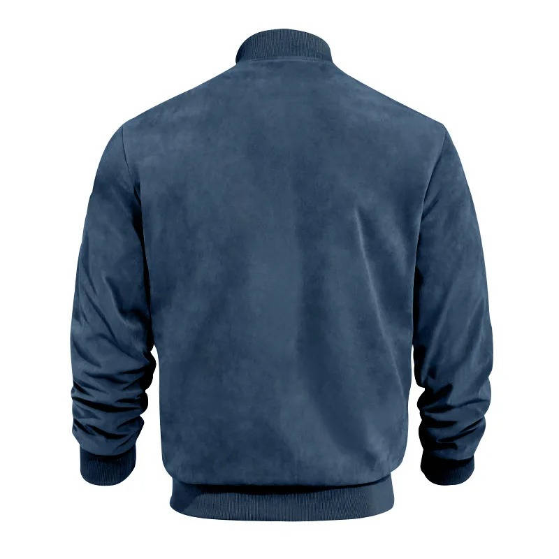 Men's Suede Casual Bomber Jacket