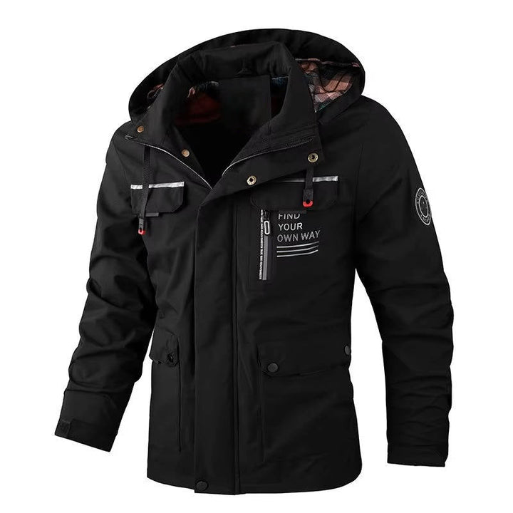 Men's Insulated Winter Jacket with Pockets for Outdoor Activities
