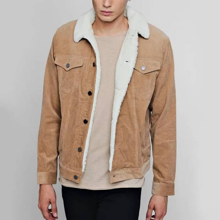 Men's Corduroy Jacket with Sherpa Lining