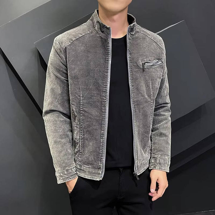 Men's Classic Stand Collar Denim Jacket