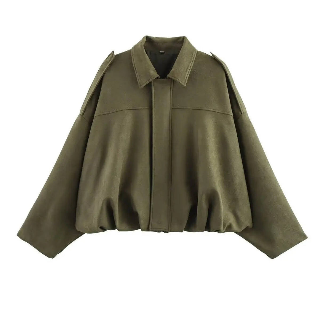 Women's Stylish Cropped Jacket with Collar