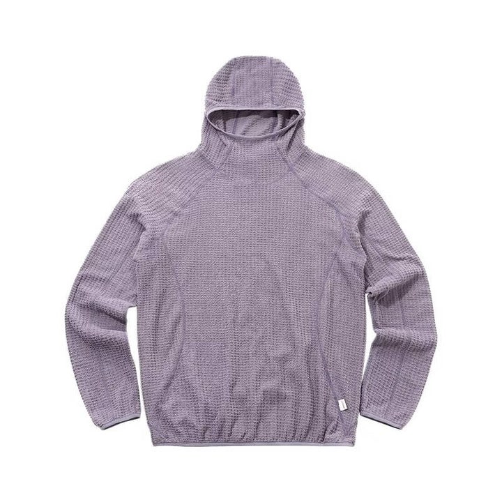 Men's Lightweight Waffle Knit Warm Pullover Hoodie