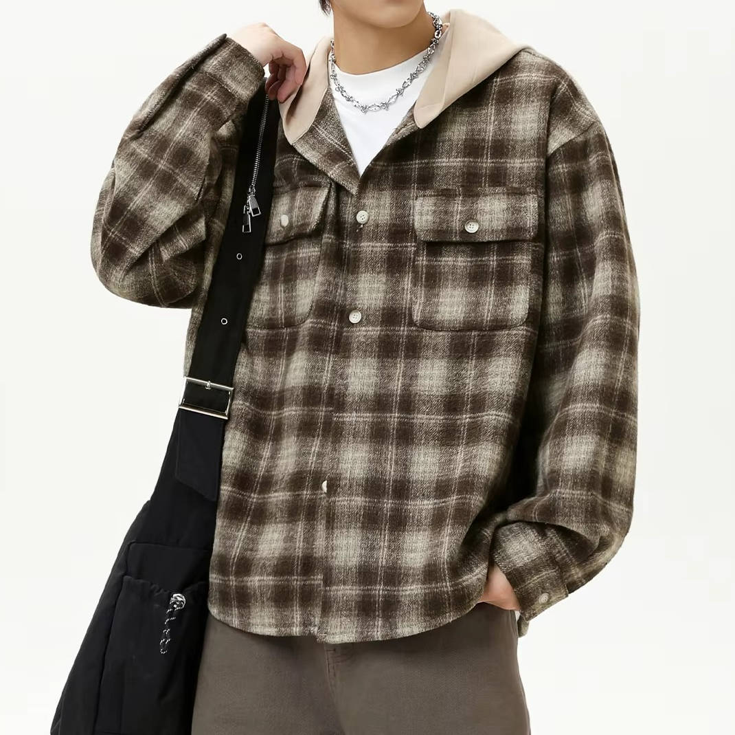 Men's Hooded Flannel Shirt
