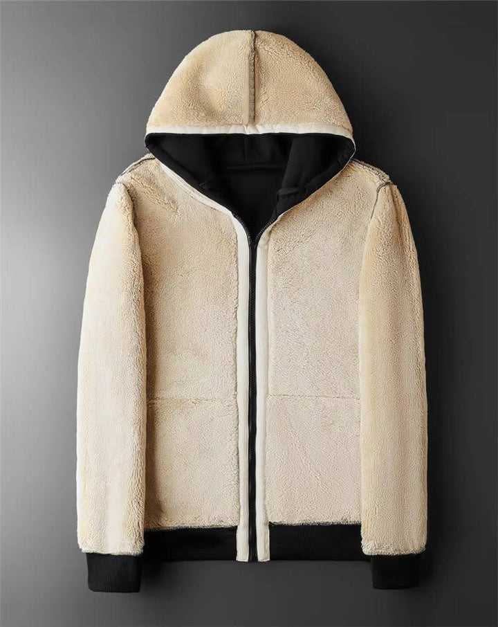 Men's Warm Sherpa Fleece Lined Zip Up Hoodie Jacket