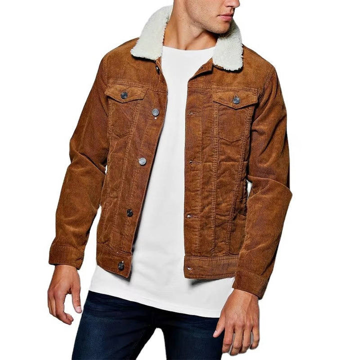 Men's Corduroy Jacket with Sherpa Lining