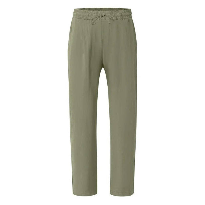 John | Men's Casual Linen Straight Leg Pants, Breathable & Comfortable