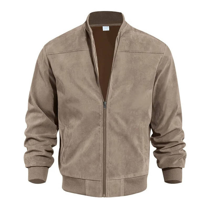 Men's Suede Casual Bomber Jacket