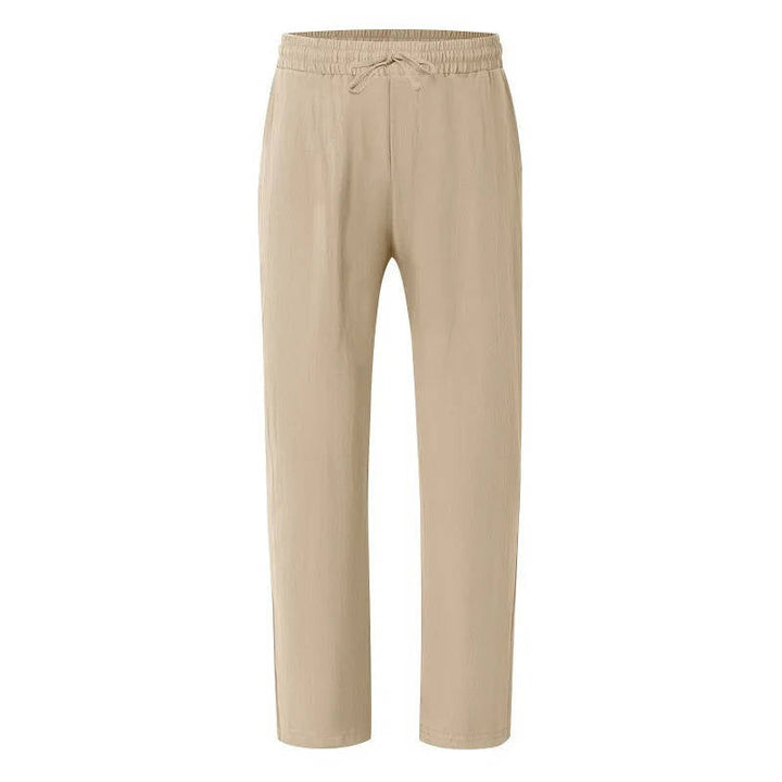John | Men's Casual Linen Straight Leg Pants, Breathable & Comfortable