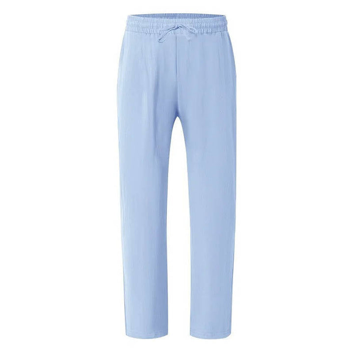 John | Men's Casual Linen Straight Leg Pants, Breathable & Comfortable