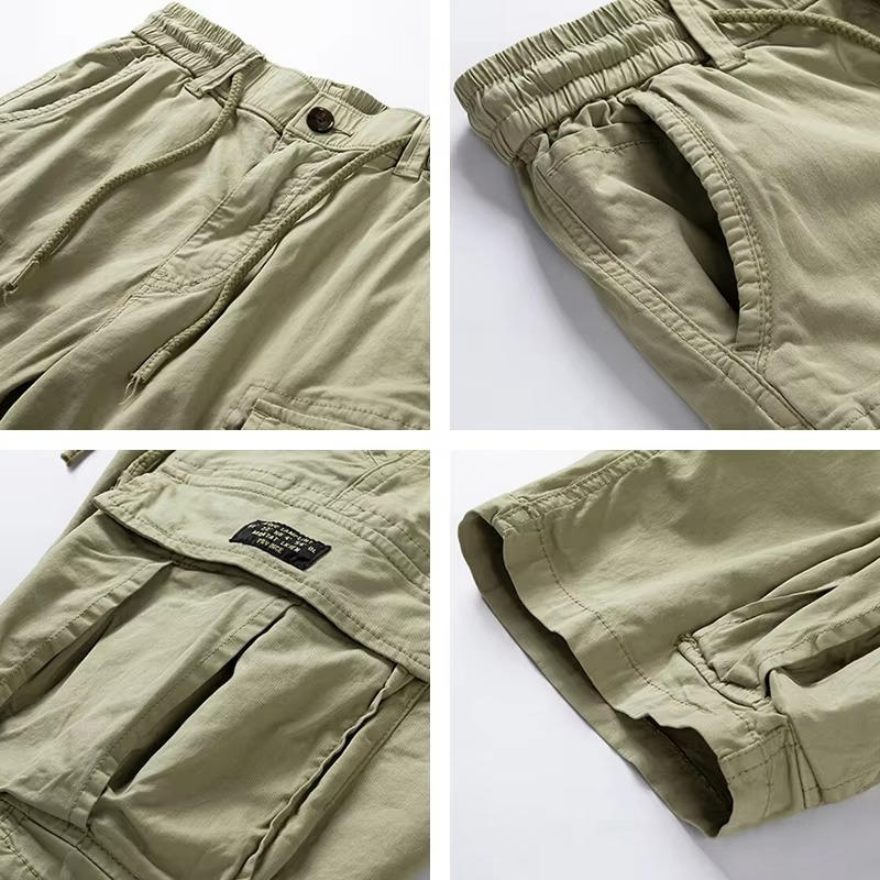 Men's Summer Multi-Pocket Cotton Cargo Shorts
