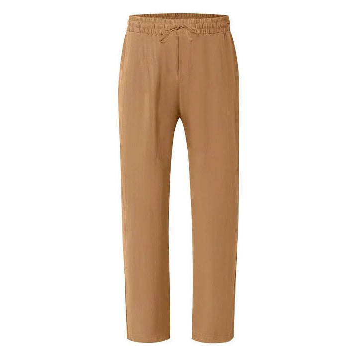 John | Men's Casual Linen Straight Leg Pants, Breathable & Comfortable