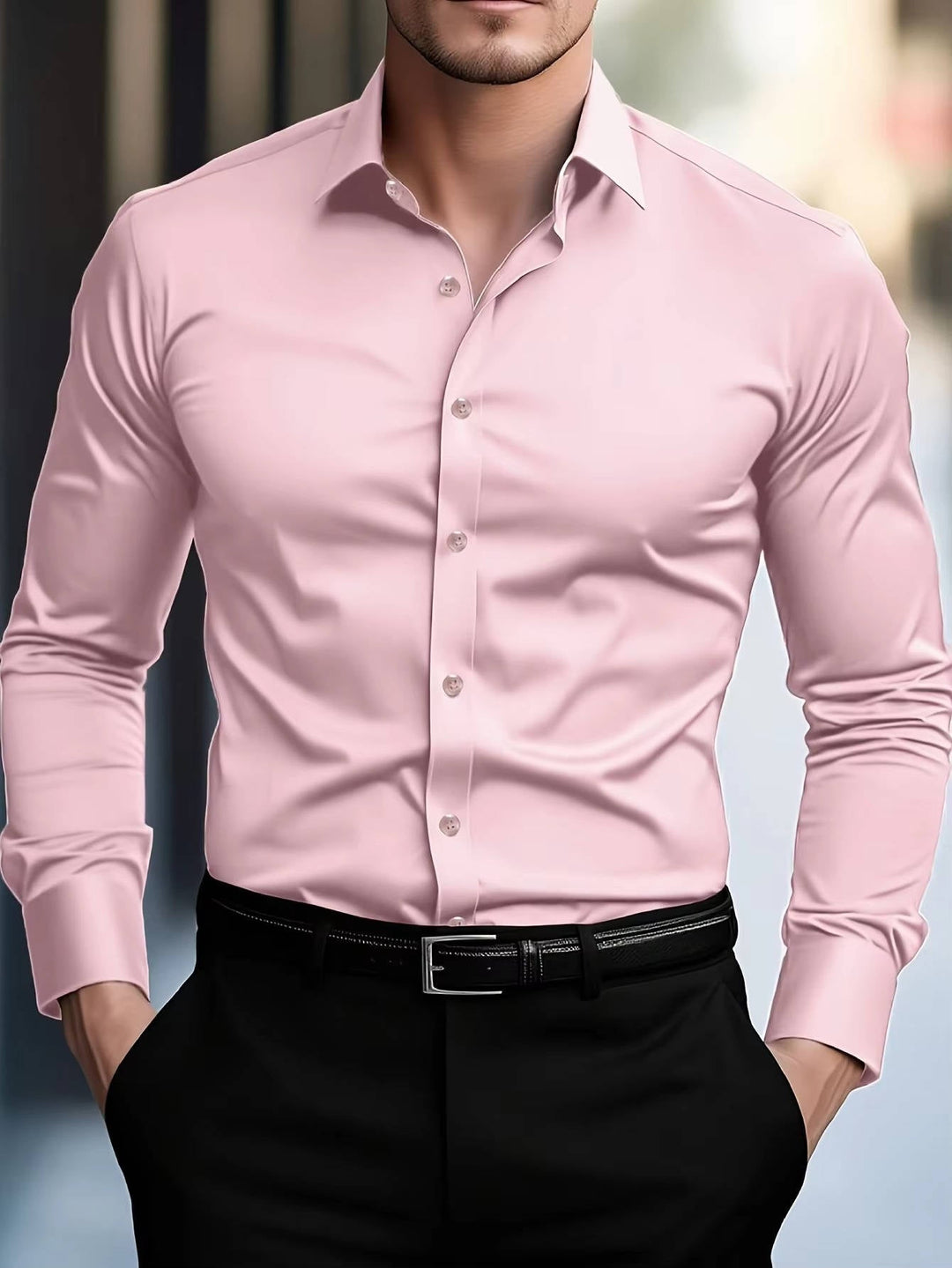 Men's Cuffed Button Down Shirt