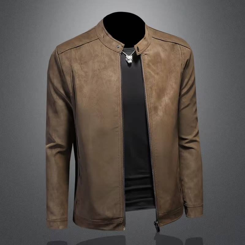 Men's Stylish Matte Leather Jacket