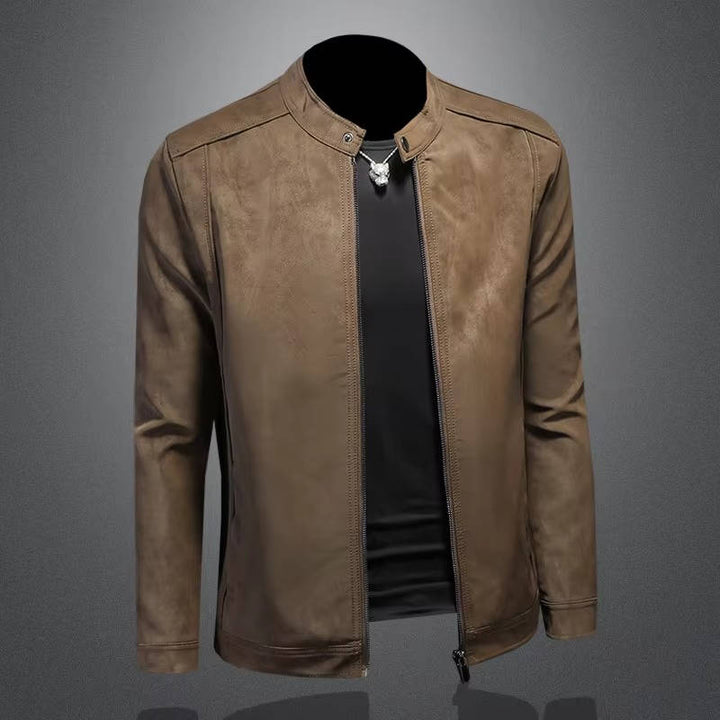 Men's Stylish Matte Leather Jacket