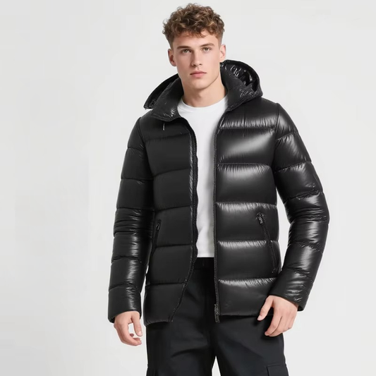 Wasserdichte Kapuzen-Pufferjacke für Herren als Winterschutz