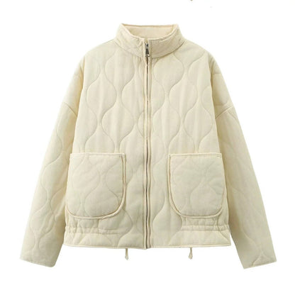 Leichte gesteppte Jacke für Damen mit Baumwollfüllung und Reißverschluss