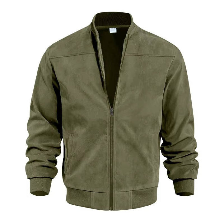 Men's Suede Casual Bomber Jacket