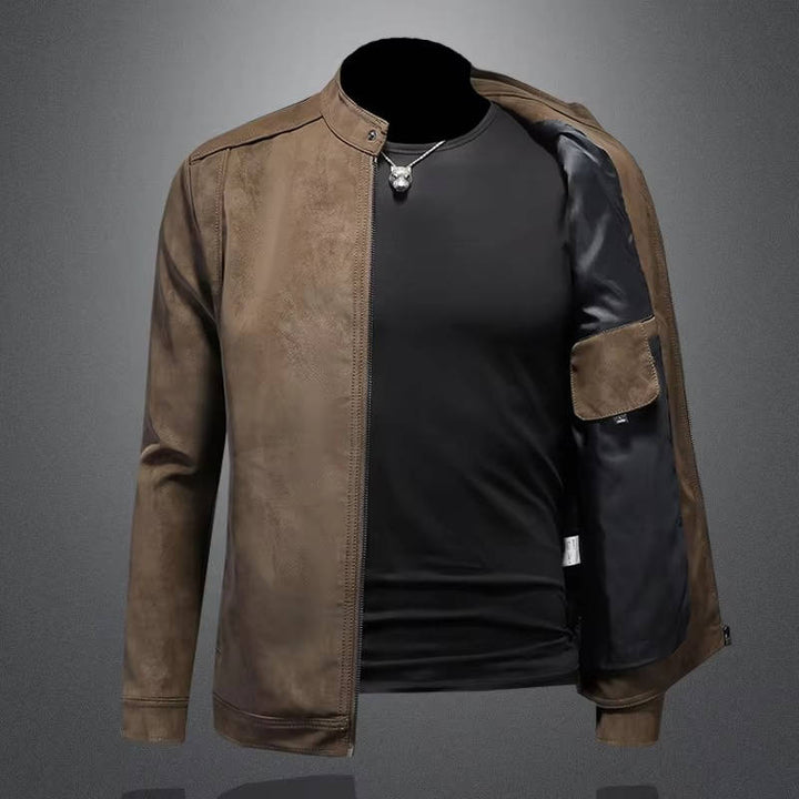 Men's Stylish Matte Leather Jacket
