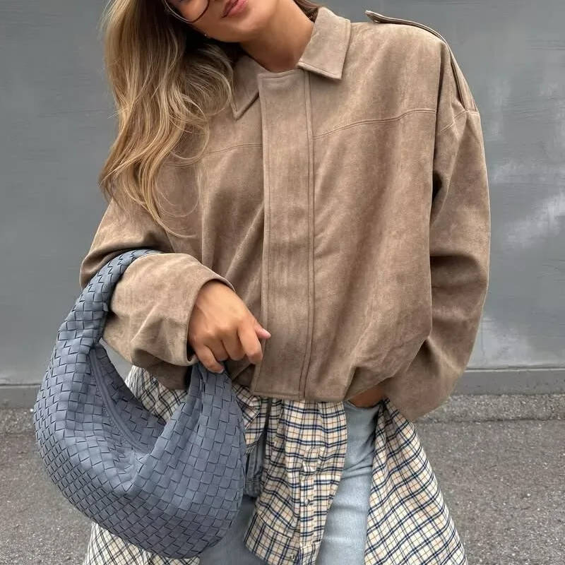 Women's Stylish Cropped Jacket with Collar