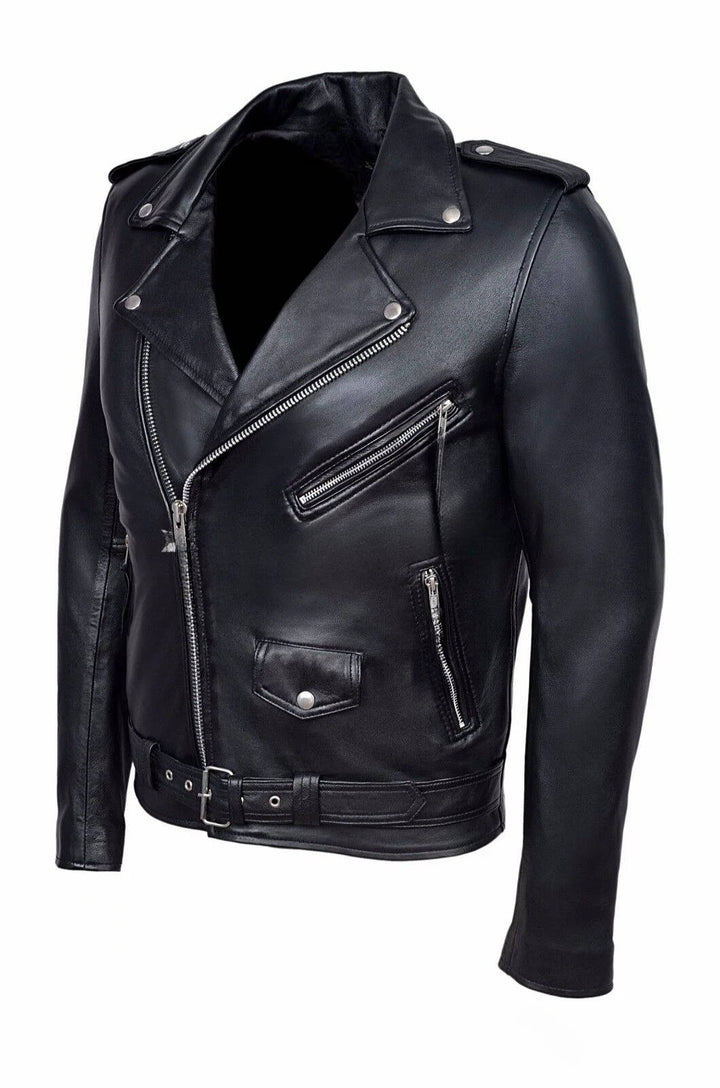 Men's Classic Leather Biker Jacket