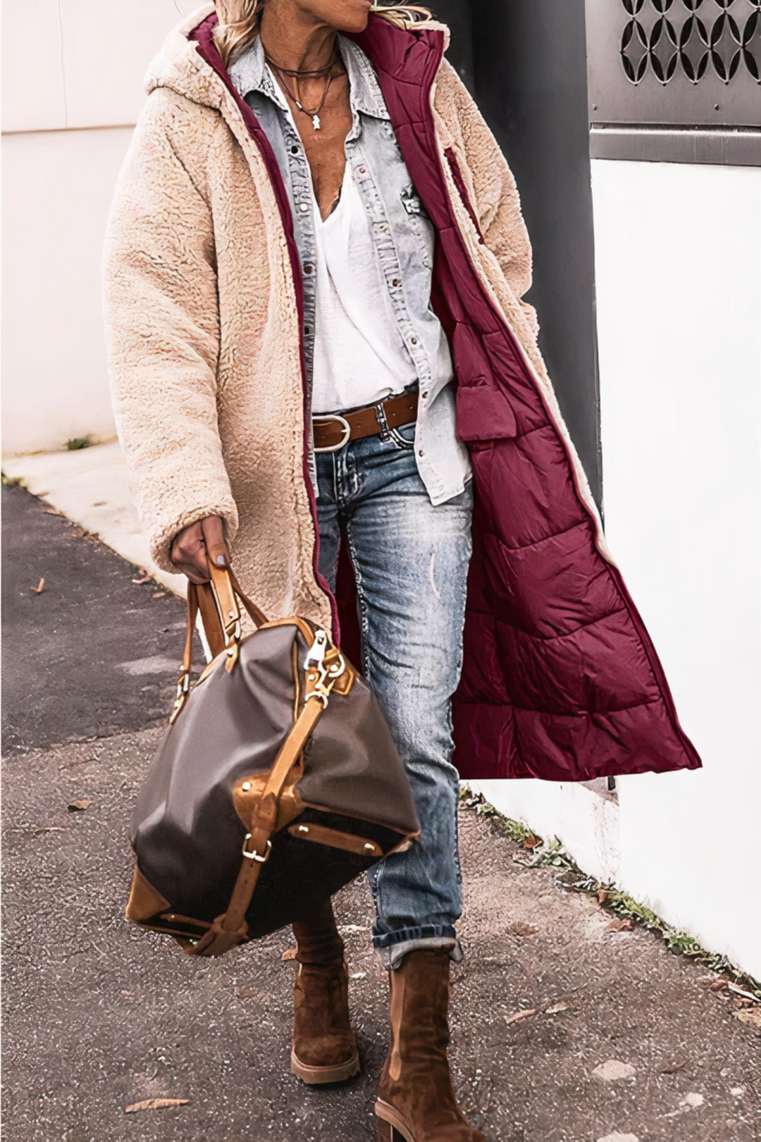 Women's Reversible Windproof Parka - Stylish and Comfortable Outerwear