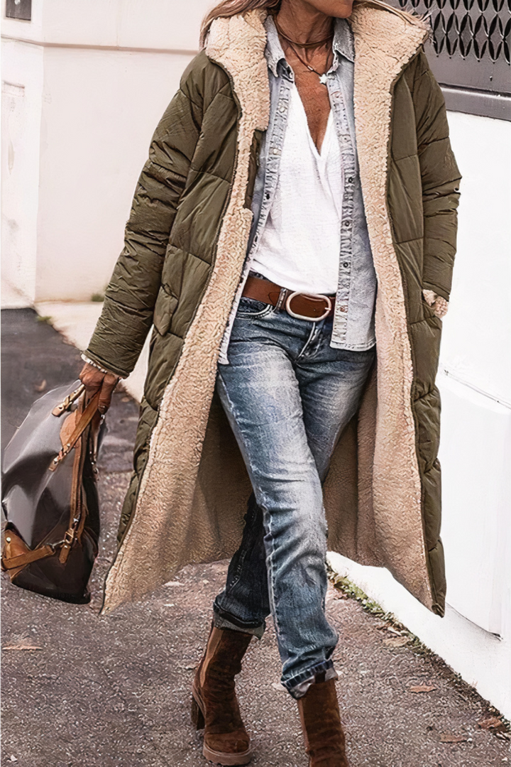 Women's Reversible Windproof Parka - Stylish and Comfortable Outerwear