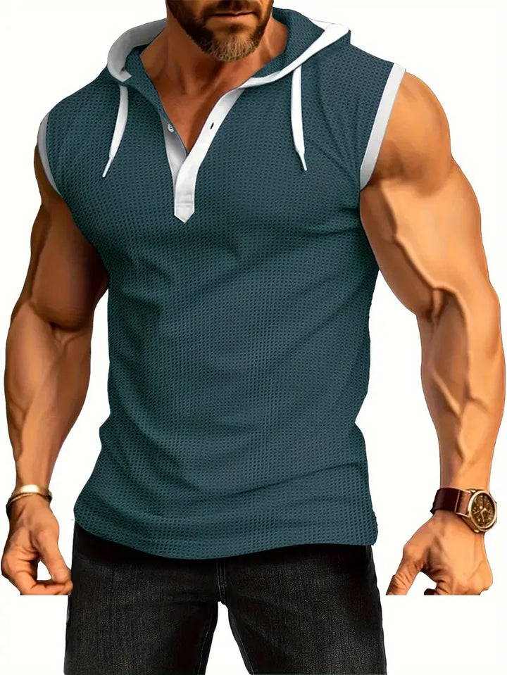 James | Men's Sleeveless Hooded Muscle Shirt