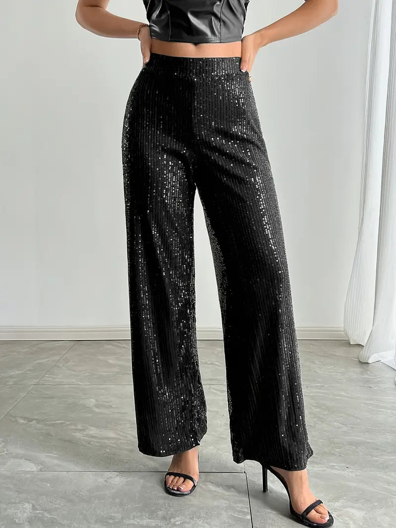 Women’s Wide Leg Sequin Trousers