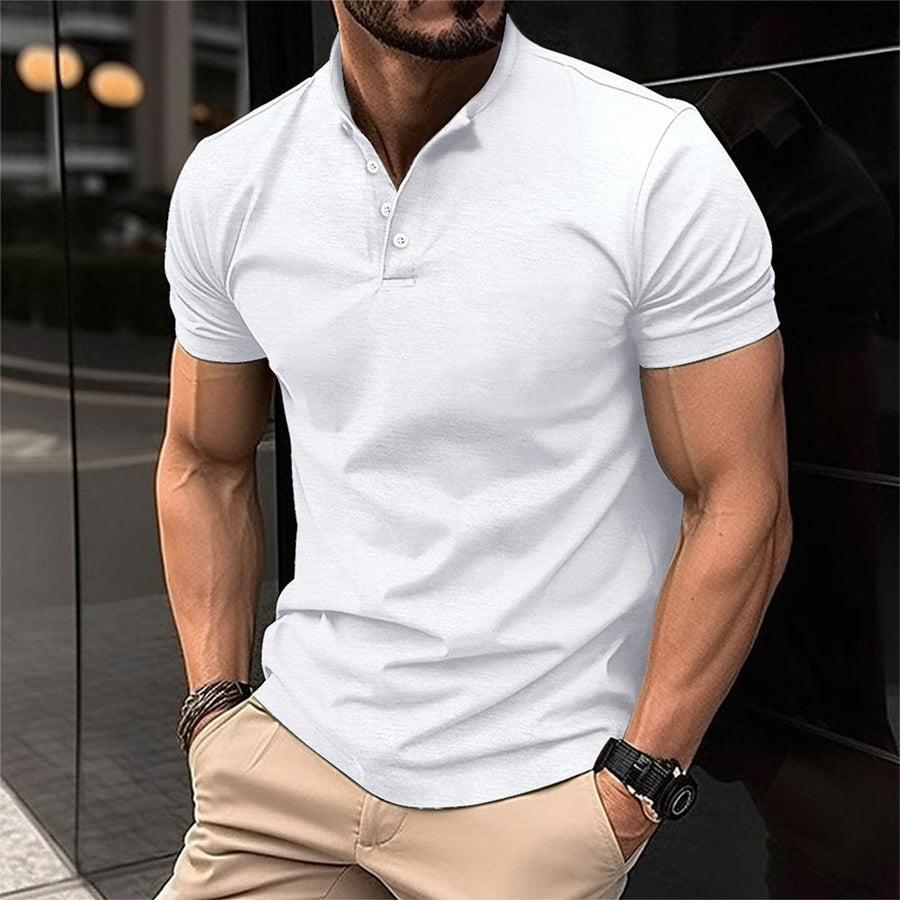 Easton | Men's Short Sleeve Casual Henley Polo Shirt