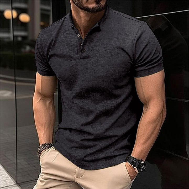 Easton | Men's Short Sleeve Casual Henley Polo Shirt